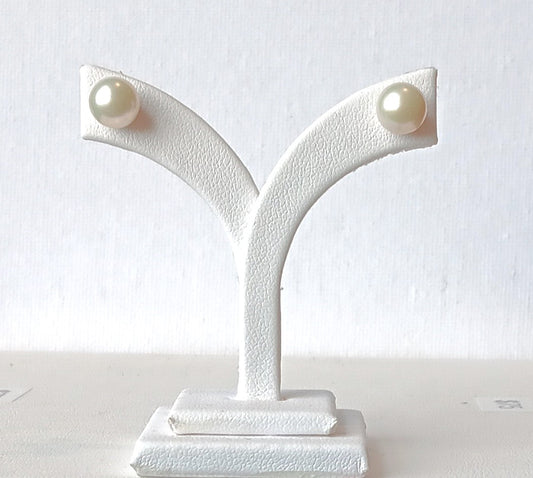 Sterling Silver Push Back Akoya Pearl Earrings
