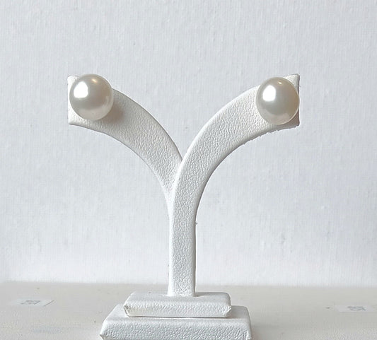 Sterling Silver Push Back Freshwater Pearl Earrings