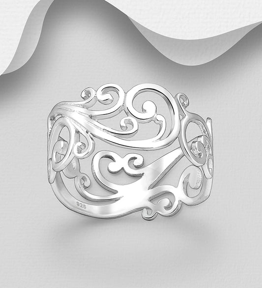 Sterling Silver Wave Ring