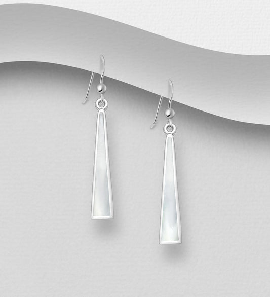 Sterling Silver Earrings decorated with Mother of Pearl shell