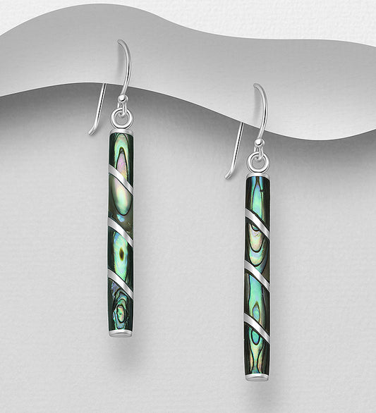 Sterling Silver Earrings decorated with Abalone shell