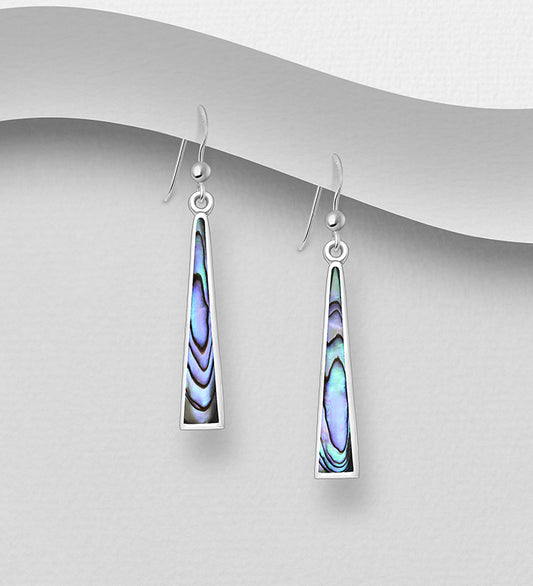 Hanging Sterling Silver Earrings decorated with Abalone shell