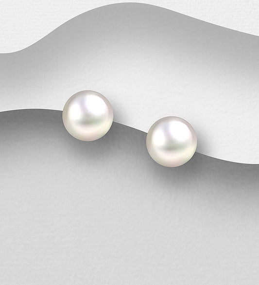 Sterling Silver Push Back Freshwater Pearl Earrings