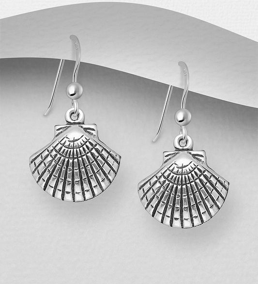Sterling Silver Shell Hook Earrings